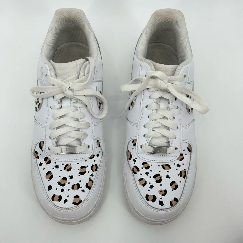 Nike Customized Cheetah Print Air Force 1s - Picture 4 of 6